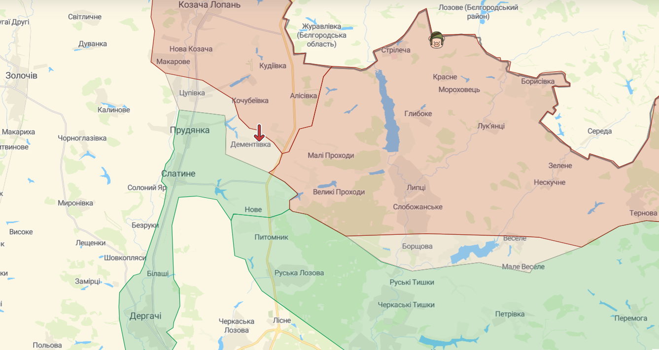карта военніх действий в Харьковской области